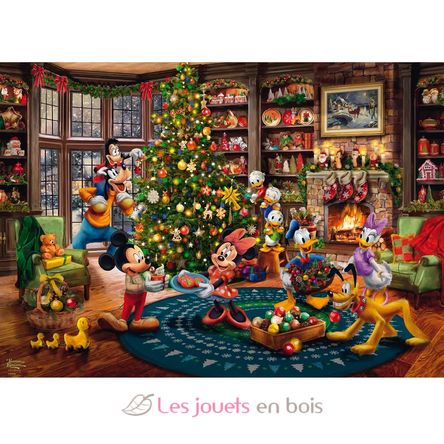 Puzzle Mickey y Minnie decorando el árbol 1000 pzs S-58047 Schmidt Spiele 2