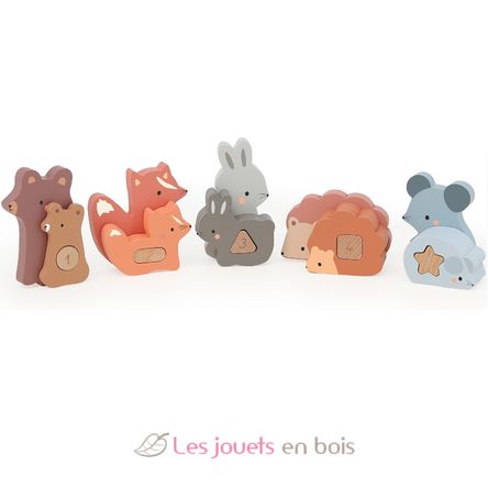 Animales de madera para apilar y contar V7125 Vilac 1