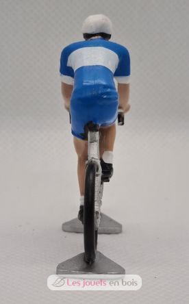 Figurita ciclista R Maillot azul y blanco FR-R11 Fonderie Roger 2