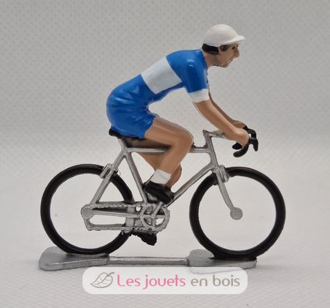 Figurita ciclista R Maillot azul y blanco FR-R11 Fonderie Roger 1