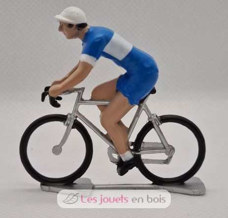 Figurita ciclista R Maillot azul y blanco FR-R11 Fonderie Roger 3