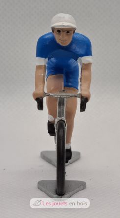 Figurita ciclista R Maillot azul y blanco FR-R11 Fonderie Roger 4