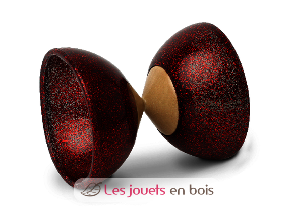 Diábolo lentejuelas rojo - eje de madera - d. 100mm F-101008PR Foulon 1