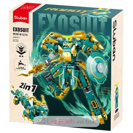 Robot PR Mecha 2en1 verde amarillo SL-M38-B1275 Sluban 1