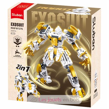 Robot PR Mecha 2en1 blanco amarillo SL-M38-B1276 Sluban 1