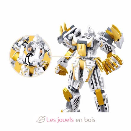 Robot PR Mecha 2en1 blanco amarillo SL-M38-B1276 Sluban 4