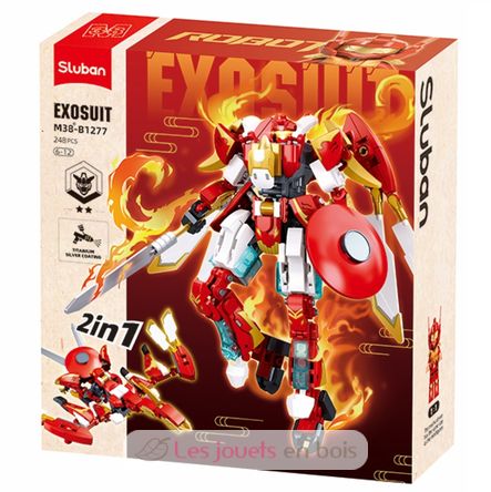 Robot PR Mecha 2en1 rojo blanco SL-M38-B1277 Sluban 1