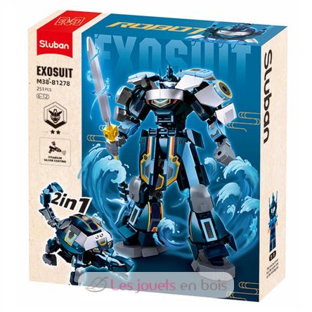 Robot PR Mecha 2en1 azul gris SL-M38-B1278 Sluban 1