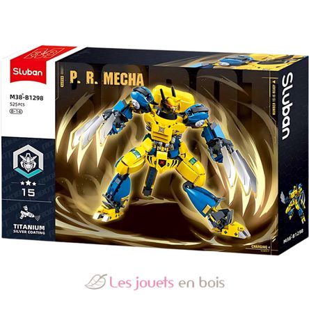 Robot Super PR Mecha amarillo azul SL-M38-B1298 Sluban 1