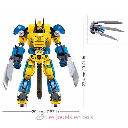 Robot Super PR Mecha amarillo azul SL-M38-B1298 Sluban 3