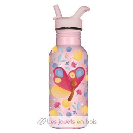 Botella de acero inoxidable 500 ml Twirly la mariposa SJ-SB3062 Sassi Junior 1