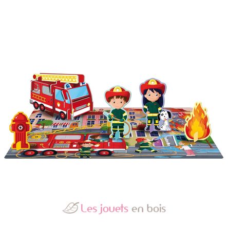 Libro y puzle Los bomberos SJ-304321 Sassi Junior 2