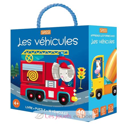Libro y puzle Los vehículos SJ-305571 Sassi Junior 1