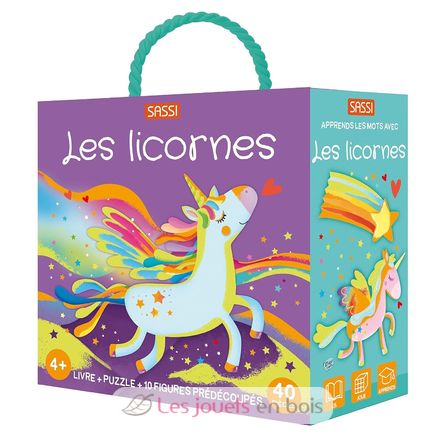 Libro y puzle Los unicornios SJ-310070 Sassi Junior 1