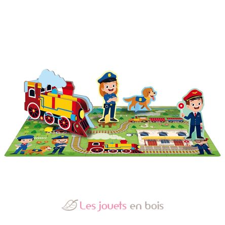 Libro y puzle Los trenes SJ-329119 Sassi Junior 2