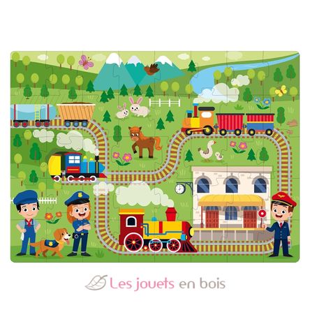 Libro y puzle Los trenes SJ-329119 Sassi Junior 3