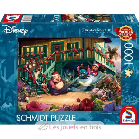 Puzzle Lilo y Stitch Aloha Christmas 1000 piezas S-58049 Schmidt Spiele 1