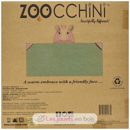 Toalla de baño para niños - Allie la licorne ZOO-122-001-012 Zoocchini 5