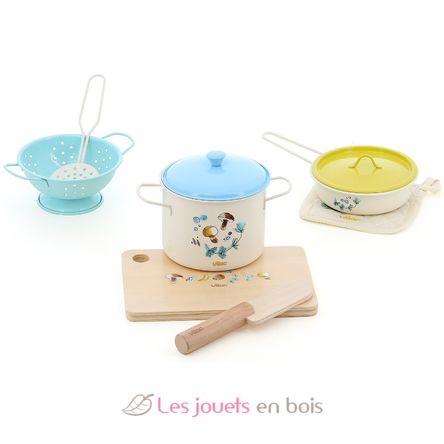 Juego de utensilios de cocina de madera y metal V8181 Vilac 7
