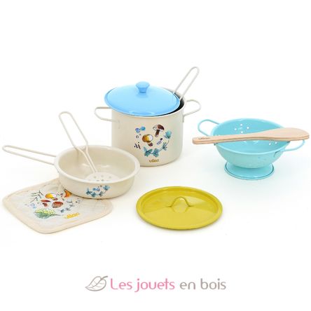 Juego de utensilios de cocina de madera y metal V8181 Vilac 4