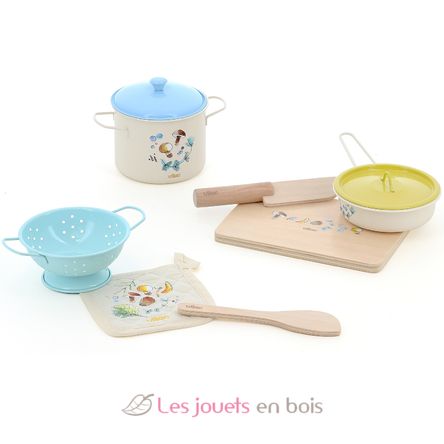 Juego de utensilios de cocina de madera y metal V8181 Vilac 1