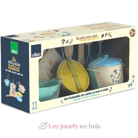 Juego de utensilios de cocina de madera y metal V8181 Vilac 2