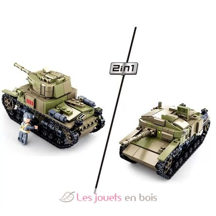 Army WWII - Tanque italiano 2 en 1 SL-M38-B0711 Sluban 3