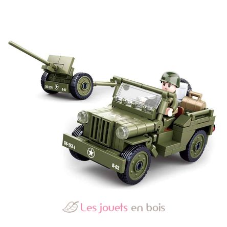 Army WWII - Jeep con cañón antiaéreo SL-M38-B0853 Sluban 2