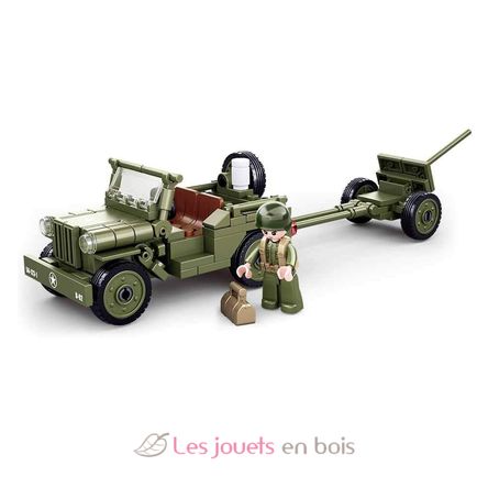 Army WWII - Jeep con cañón antiaéreo SL-M38-B0853 Sluban 3