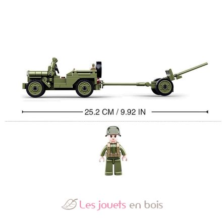Army WWII - Jeep con cañón antiaéreo SL-M38-B0853 Sluban 4