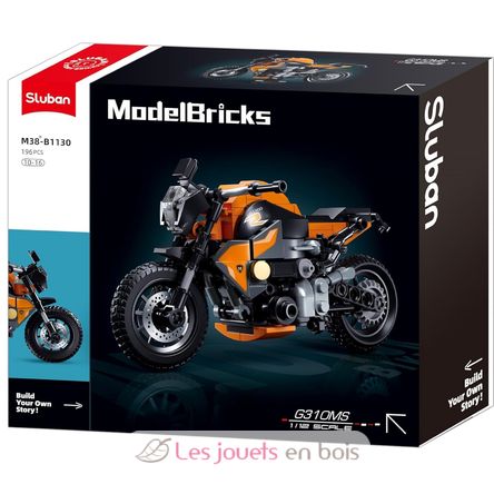 Model Bricks - Motocicleta naranja SL-M38-B1130 Sluban 1