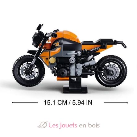 Model Bricks - Motocicleta naranja SL-M38-B1130 Sluban 4