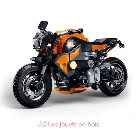 Model Bricks - Motocicleta naranja SL-M38-B1130 Sluban 2