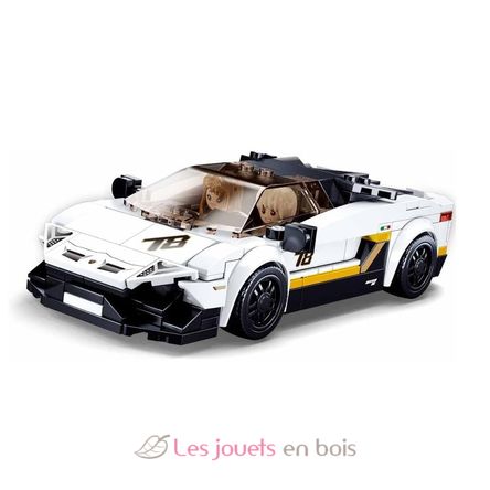 Model Bricks - Coche italiano blanco SL-M38-B0957 Sluban 2