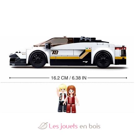 Model Bricks - Coche italiano blanco SL-M38-B0957 Sluban 5