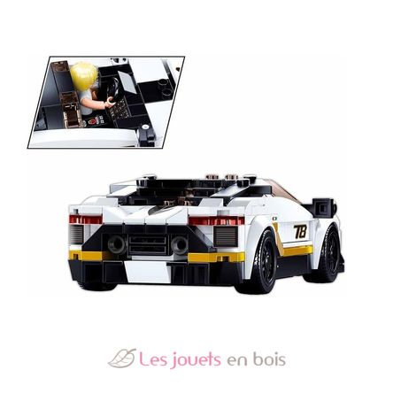 Model Bricks - Coche italiano blanco SL-M38-B0957 Sluban 4
