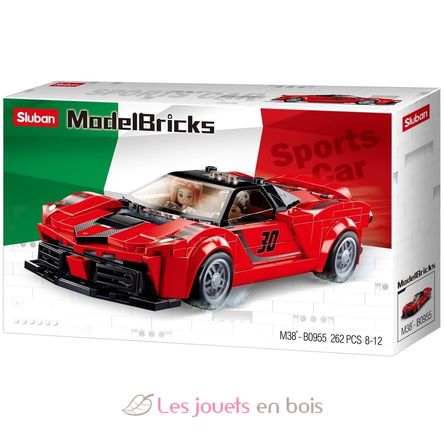 Model Bricks - Coche italiano rojo SL-M38-B0955 Sluban 1