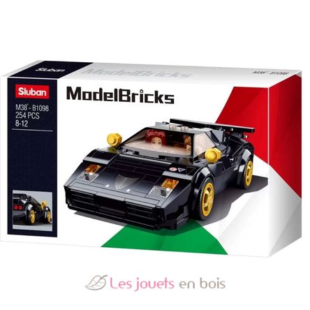 Model Bricks - Coche deportivo italiano negro SL-M38-B1098 Sluban 1