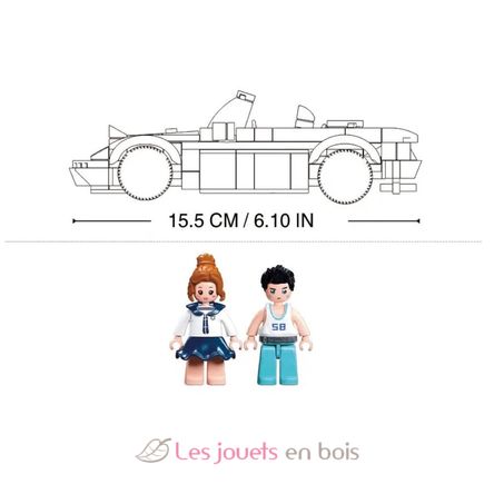 Model Bricks - Coche deportivo MX5 rojo SL-M38-B1128 Sluban 5