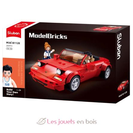 Model Bricks - Coche deportivo MX5 rojo SL-M38-B1128 Sluban 1