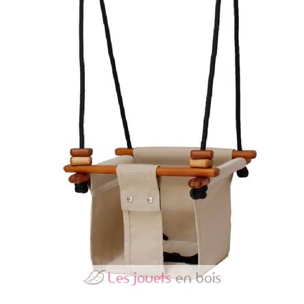 Columpio de madera y tela para bebés Beige SS-SL-B-EUR Solvej Swings 1