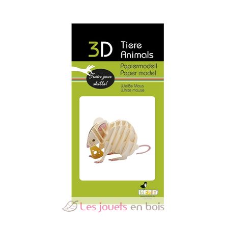 Modelo 3D de papel ratón blanco FRI-11689 Fridolin 2