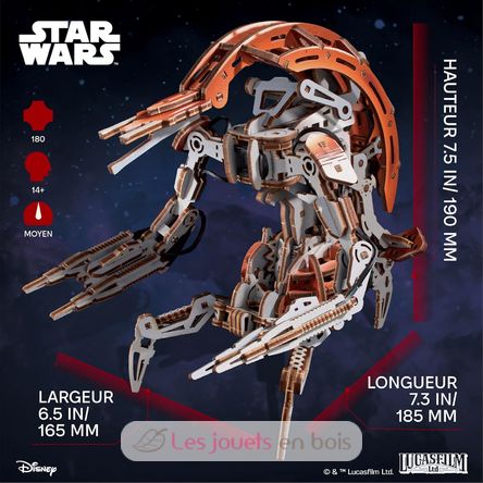 Droideka Star Wars modelo mecánico U70275 Ugears 3