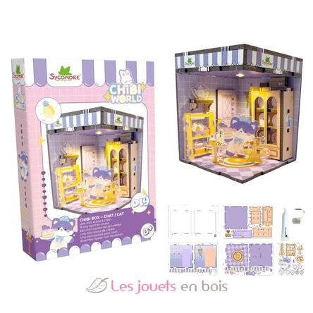 Mini escena para crear Chibi Box Gato SYCREA090 Sycomore 2