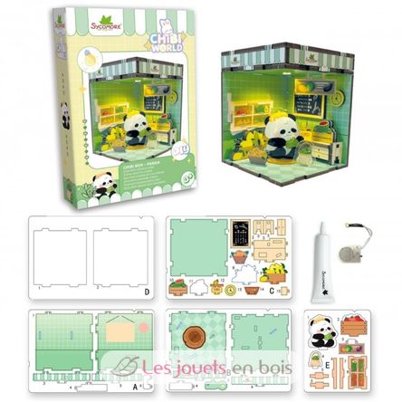 Mini escena para crear Chibi Box Panda SYCREA091 Sycomore 2