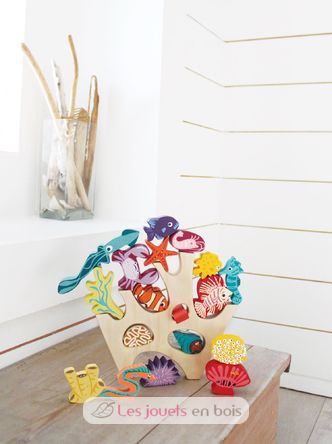 Arrecife de coral apilable de madera TL8410 Tender Leaf Toys 3