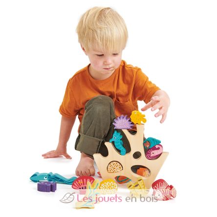 Arrecife de coral apilable de madera TL8410 Tender Leaf Toys 7
