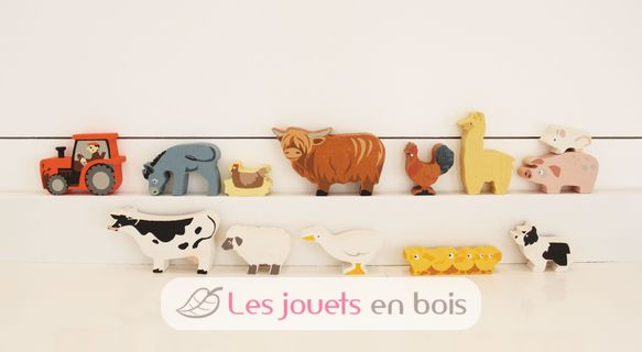 Juego de animales de madera para la granja TL8483-1 Tender Leaf Toys 3