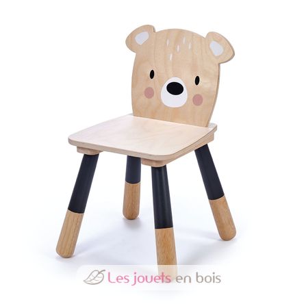 Silla infantil de madera Oso beige 30 x 30 x 48 cm TL8811 Tender Leaf Toys 1