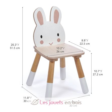 Silla infantil de madera Conejo de 30 x 30 x 47,5 cm TL8812 Tender Leaf Toys 5